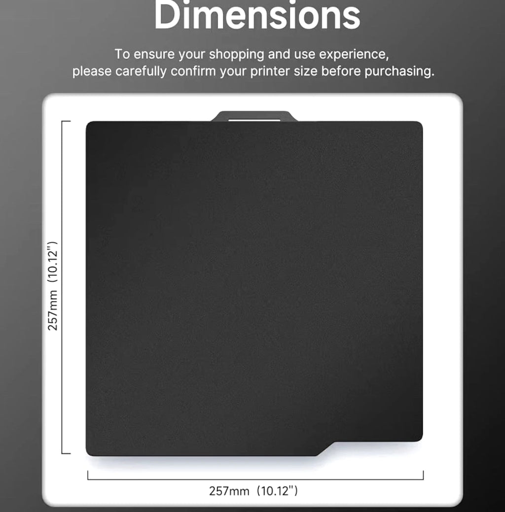 Double-Sided PEI Resin Build Plate, 257x257mm 3D Printer Bed
