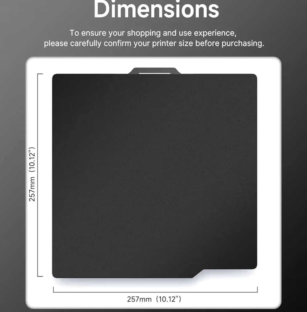 Double-Sided PEI Resin Build Plate, 257x257mm 3D Printer Bed