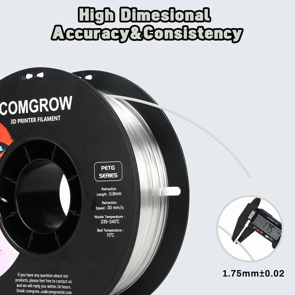 PETG 3D Printer Filament 1.75mm - High Precision, Tough 3D Printer Filament...