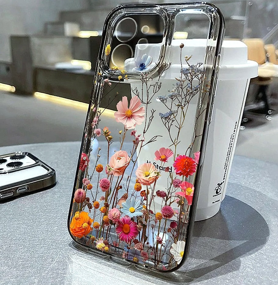 TUNEDEE Flower Phone Case iPhone 11 12 13 14 15 16 Shockproof