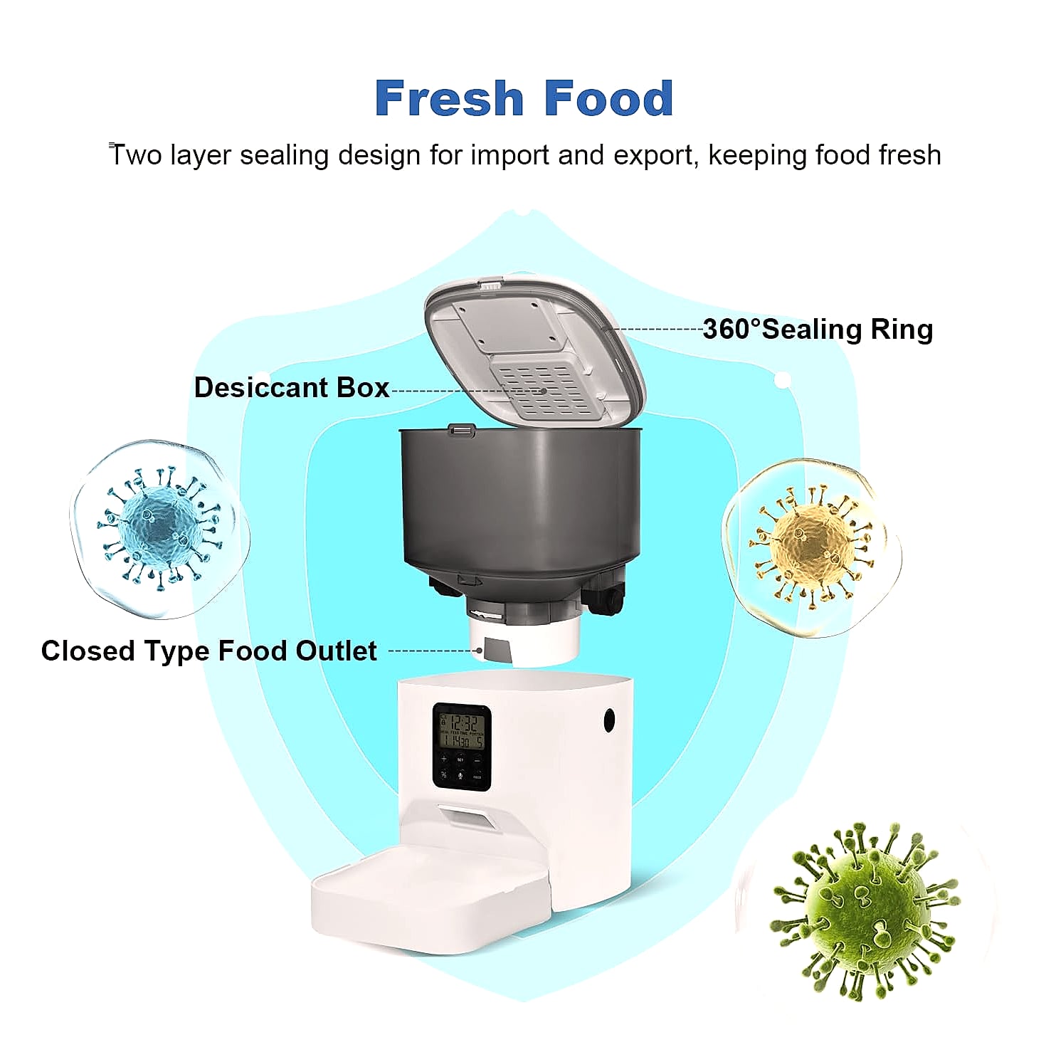 ANDOLL HOME Automatic Cat Feeder 4L with Voice Recorder