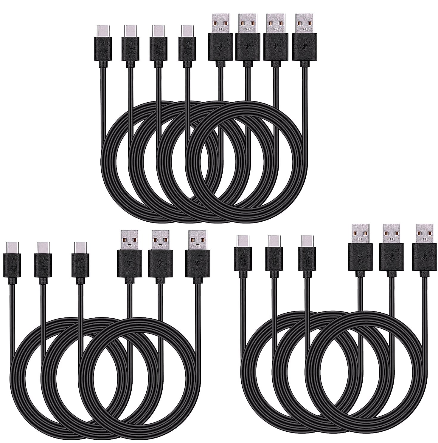 Smays USB-C Cable 10-Pack 3ft Type C Charger Bulk