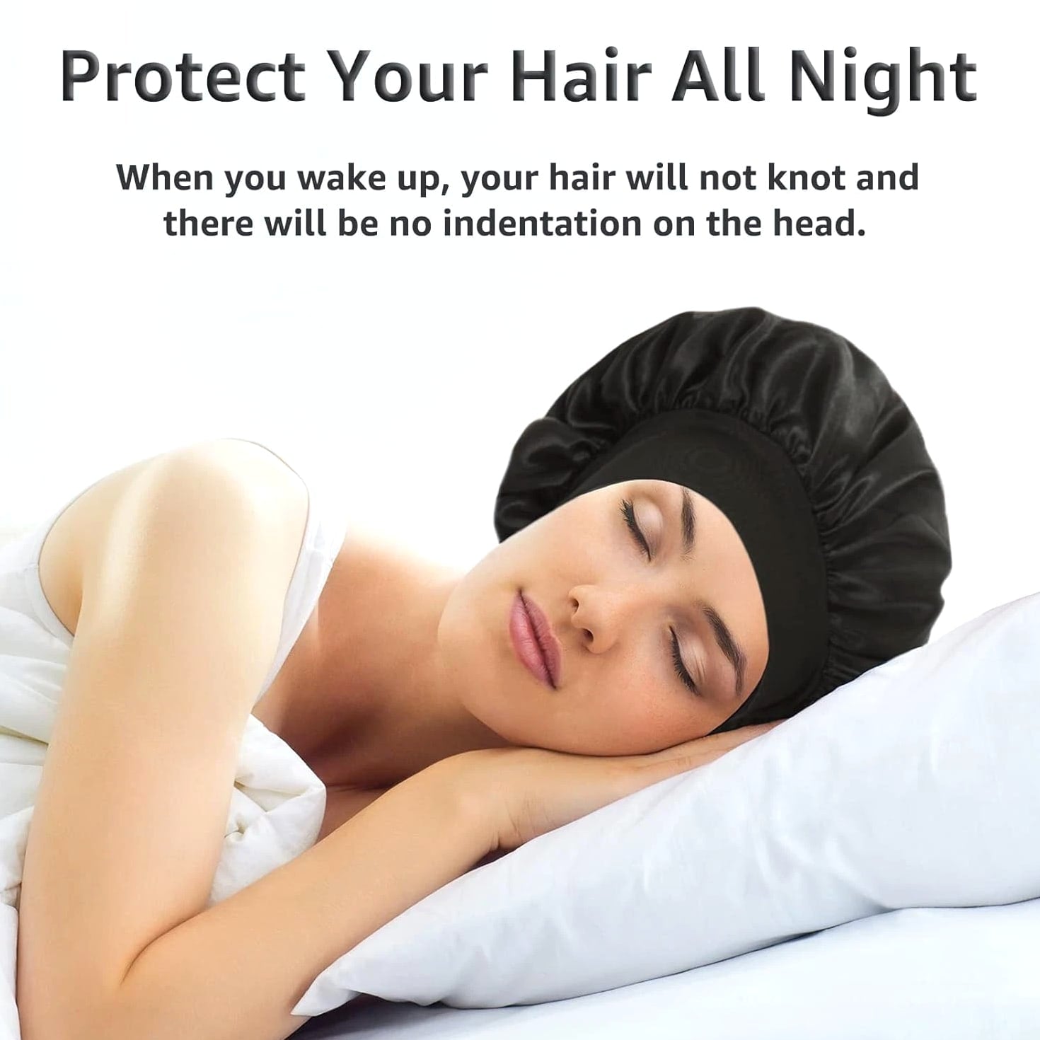3 Pack Satin Bonnet Silk Hair Bonnet for Sleeping, Sleep Bonnets Large Size