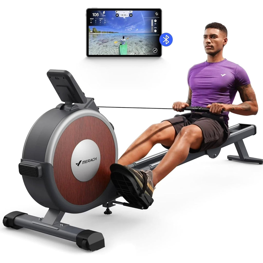 MERACH Q1S Magnetic Rowing Machine 16 Levels of Quiet Resistance Dual Slide Rail