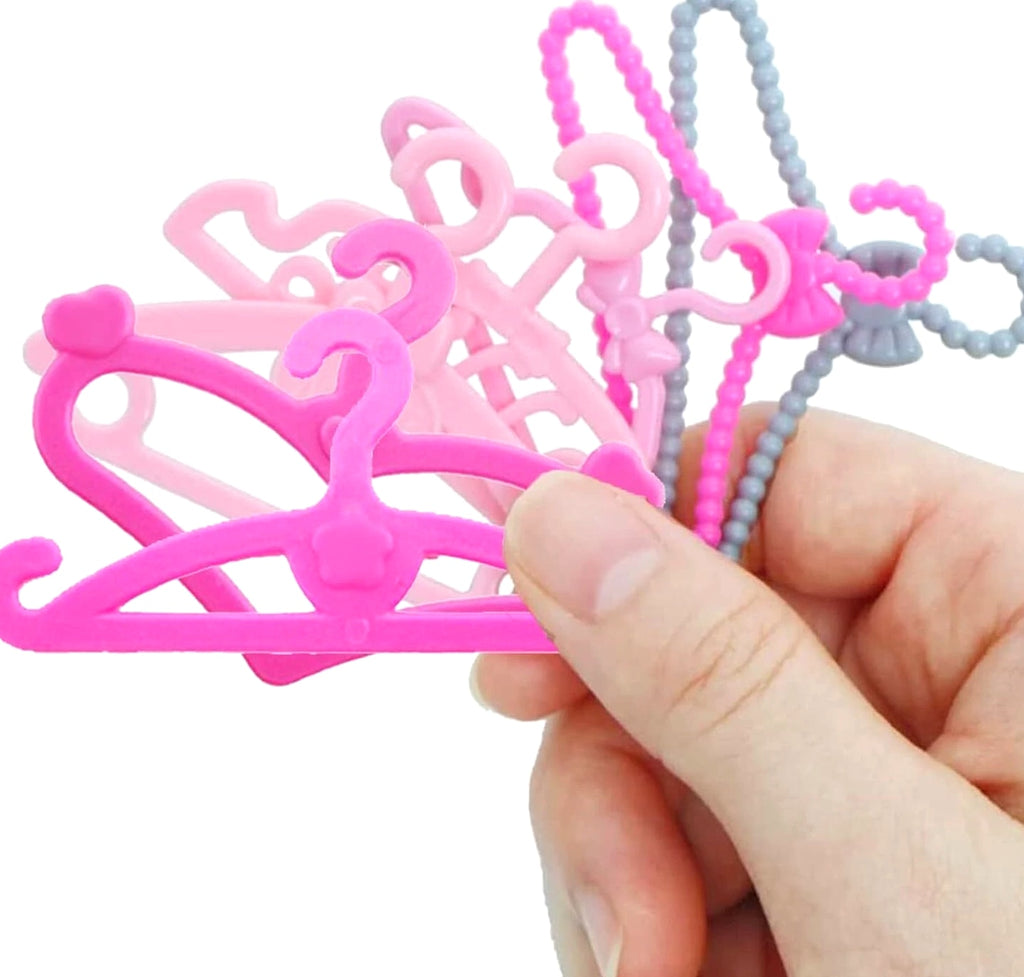 80 Pcs Plastic Hangers Accessories for 11.5 inch Doll Clothes Gown Dress Outfit