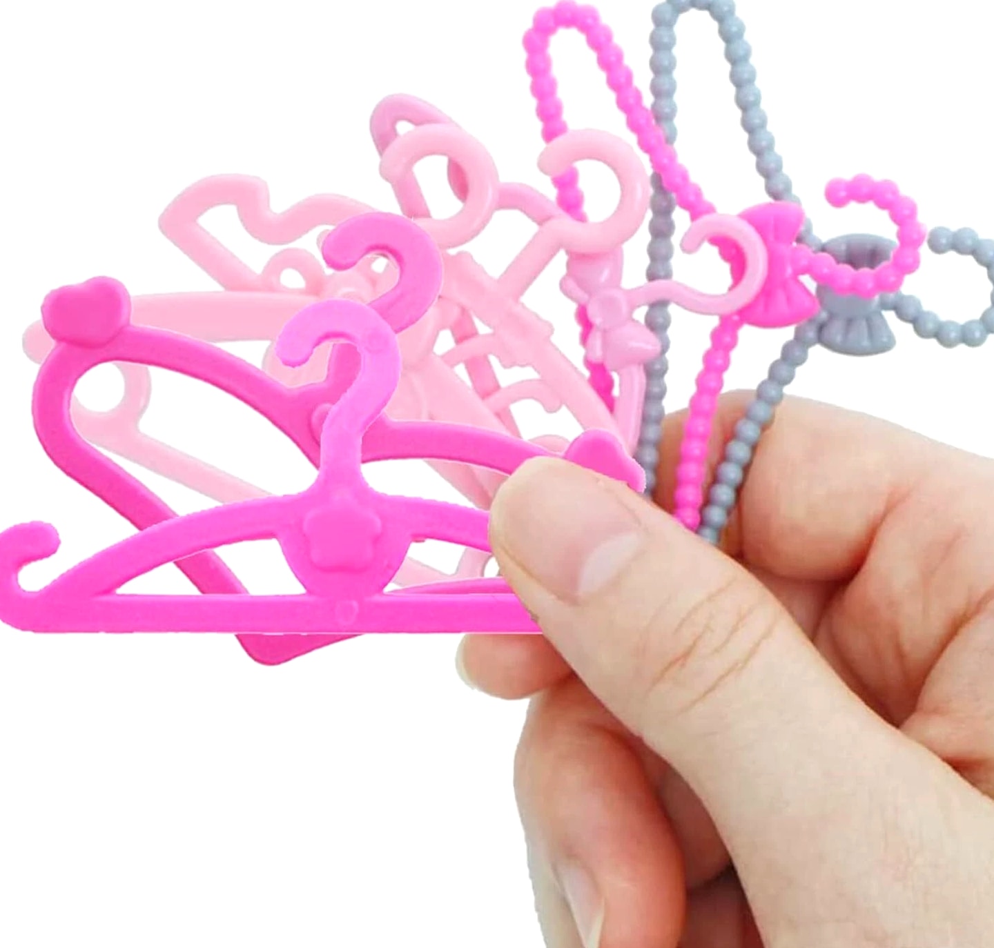 80 Pcs Plastic Hangers Accessories for 11.5 inch Doll Clothes Gown Dress Outfit
