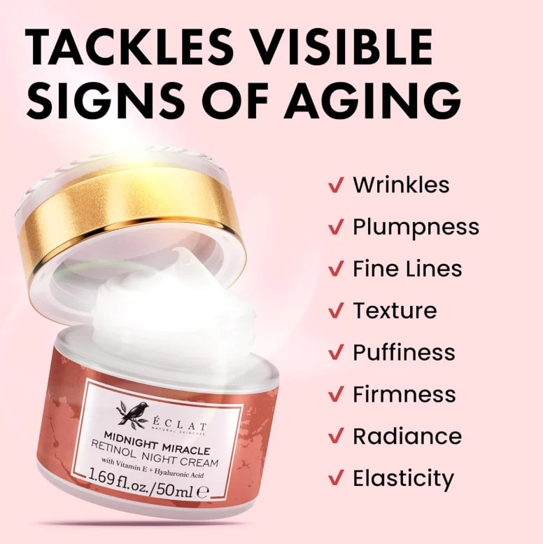 Retinol Night Cream Anti Aging - Hyaluronic Acid Wrinkle Repair Face 50ml