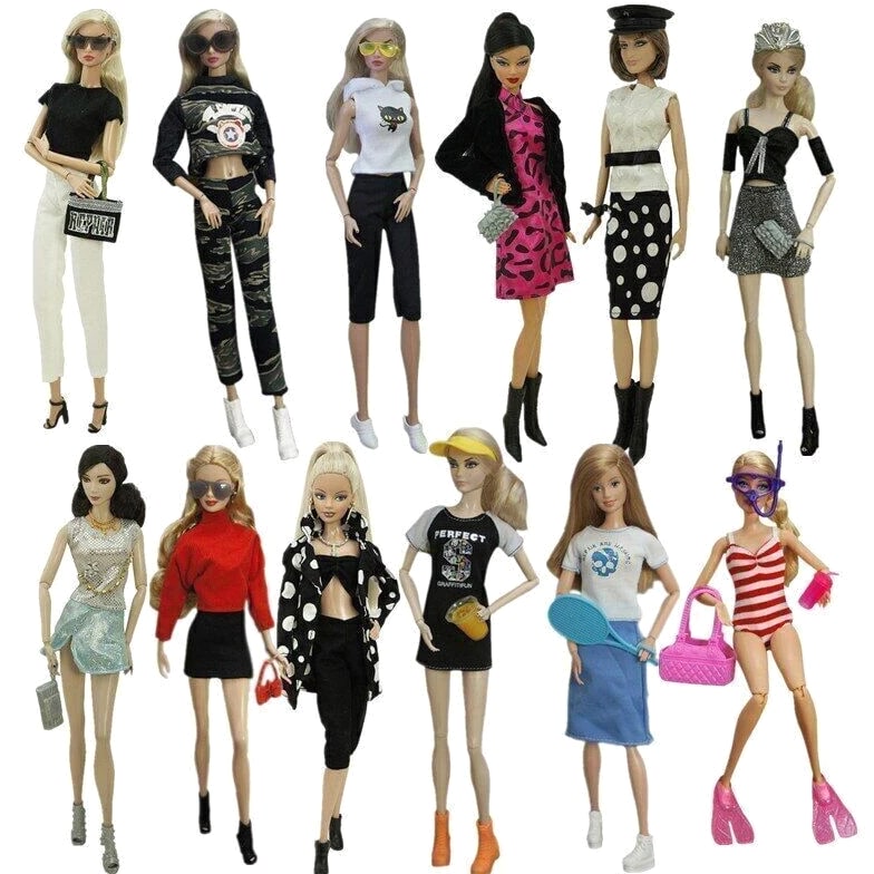 1/6 Doll Clothes Outfits Set Shirt Coat Jacket Skirt Dress Pant Accessory 11.5in