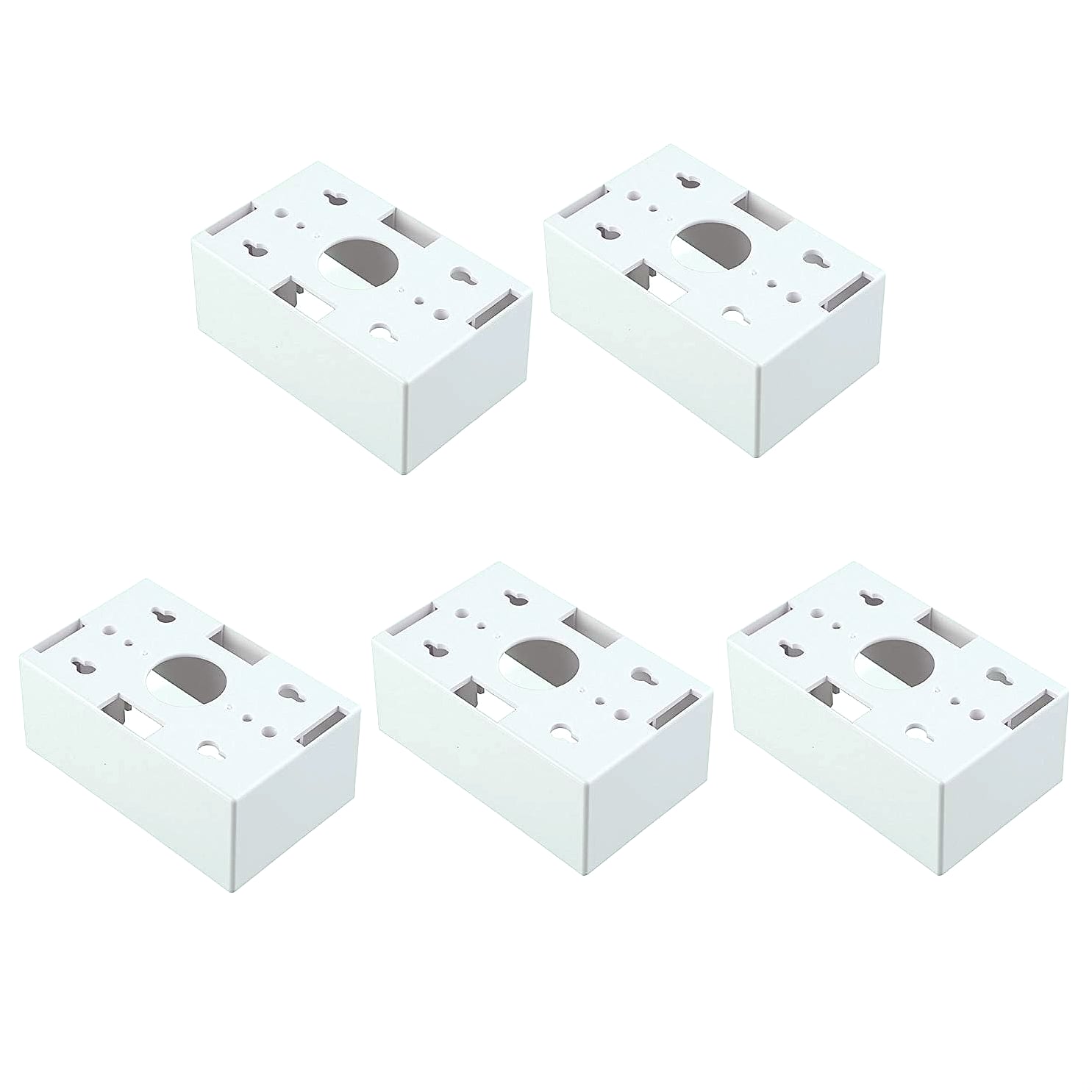 Cable Matters 5-Pack Single Gang Low Voltage Surface Mount Backbox White