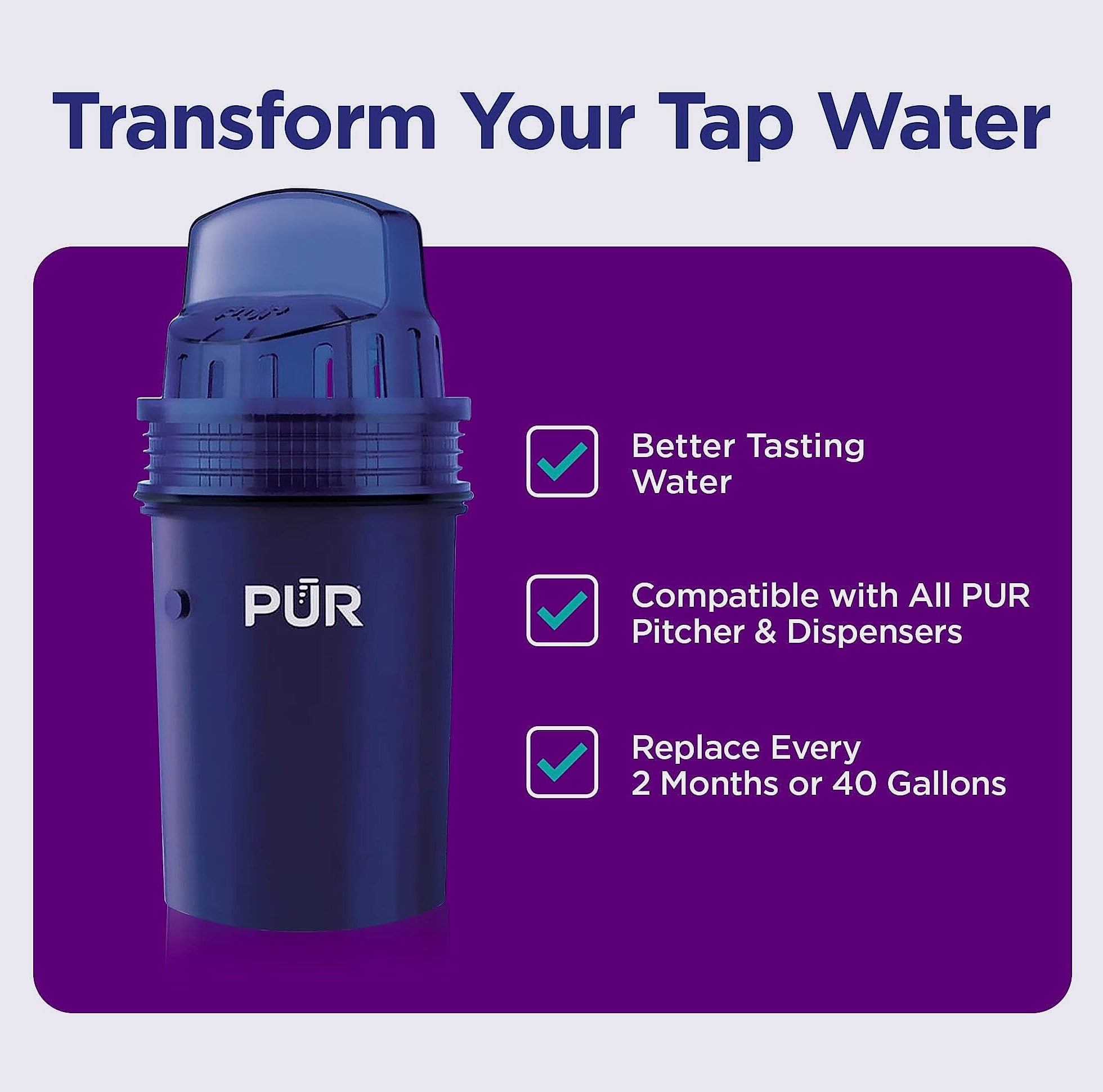 PUR PPF900Z4 Water Pitcher Filter Replacement 4-Pack