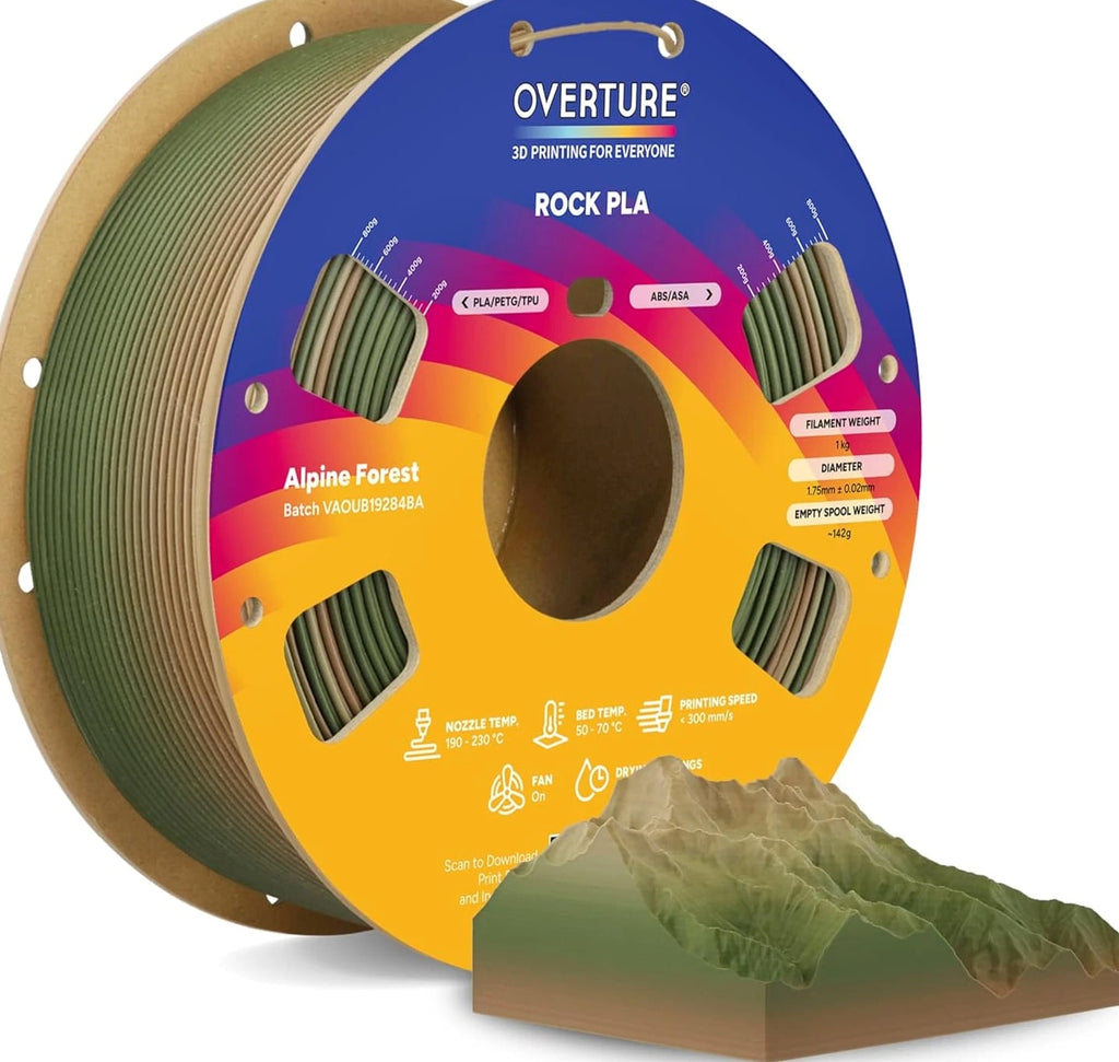Rock PLA Filament 1.75mm, Marble PLA 3D Printer Filament 1kg Spool (2.2lbs), Dim...