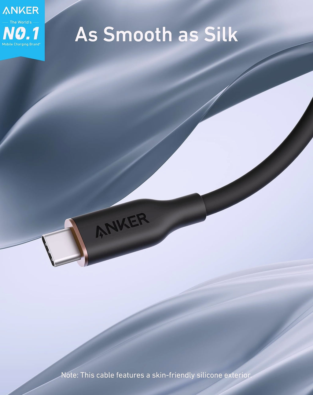 Anker PowerLine III Flow USB-C Cable 6ft 240W Fast Charging