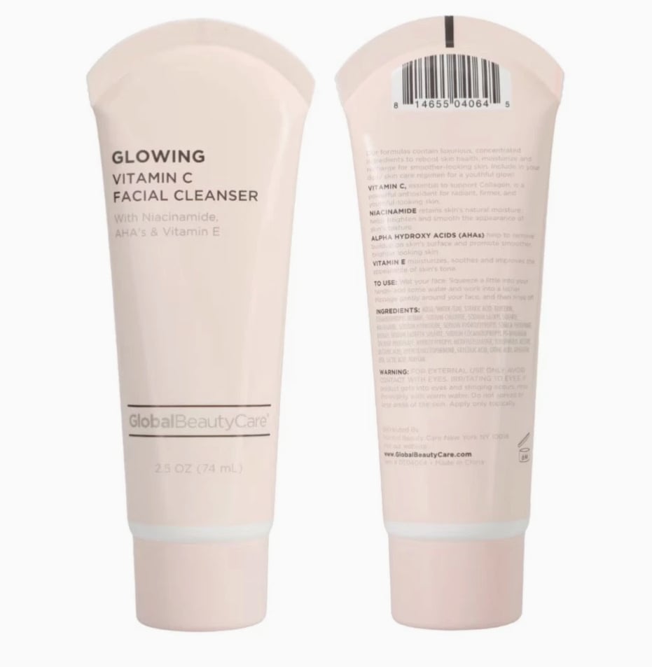 Global Beauty Care Glowing Skincare Collection: Vitamin C Skin Cream, Facial Cleanser & Eye Cream