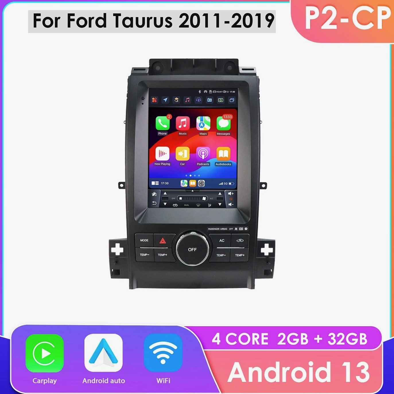 for Ford Taurus 2010-2018 Touch Screen 9.7" GPS WiFi BT Carplay Radio Multimedia
