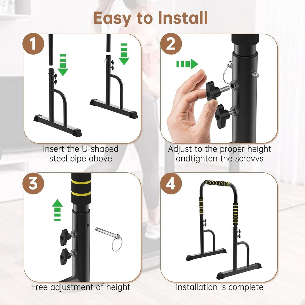 Adjustable Walking Pad Handle - Black/Yellow=