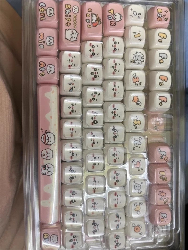 Cartoon Chiikawa Keycaps 131 Keys PBT Key Cap for Mechanical Keyboard Full Set