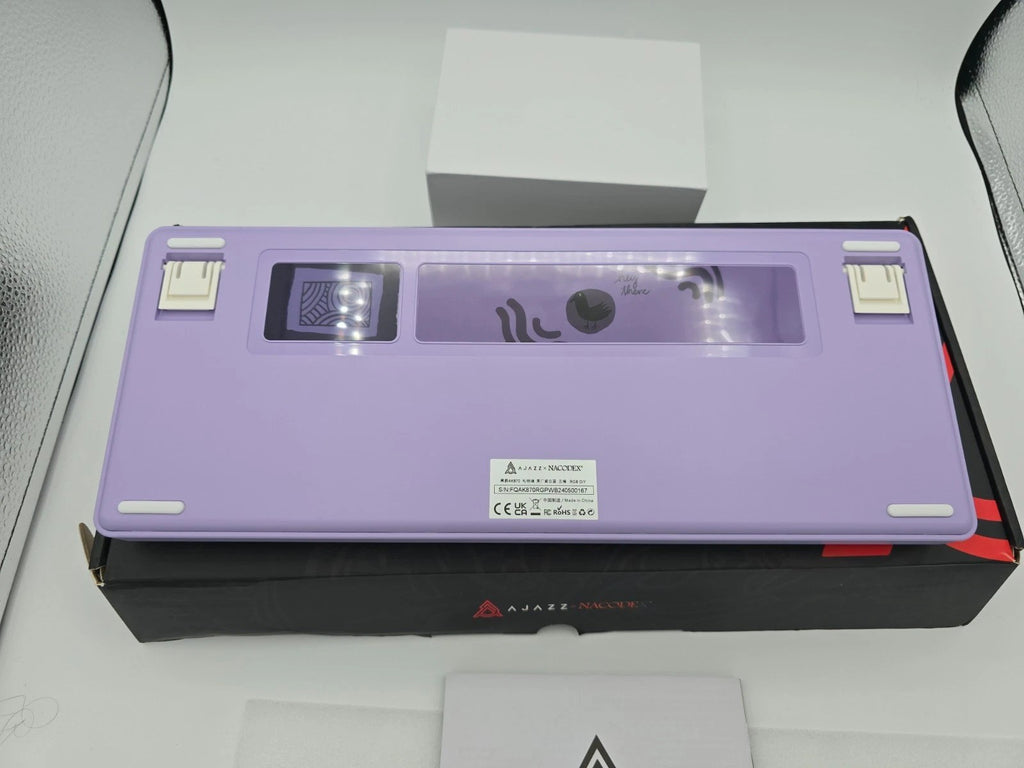 AJAZZ AK870 Tri Mode Hot Swap Mechanical Keyboard Gift Switch - Purple White