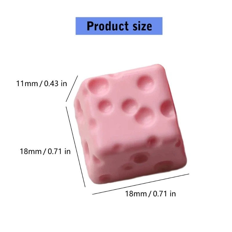 Handmade Cheese Themed Resin Keycap for Crossed Stem Mechanical Keyboards