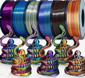 3D Printer Filament Silk PLA - Rainbow Color, 1.75Mm Tri-Color Filament 6 Pack