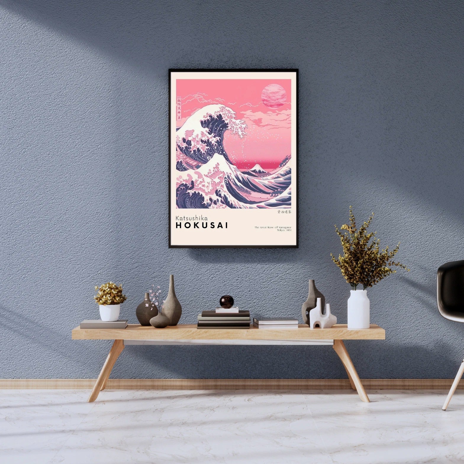 Pink Great Wave Hokusai Canvas Print - Japanese Aesthetic Wall Art Decor