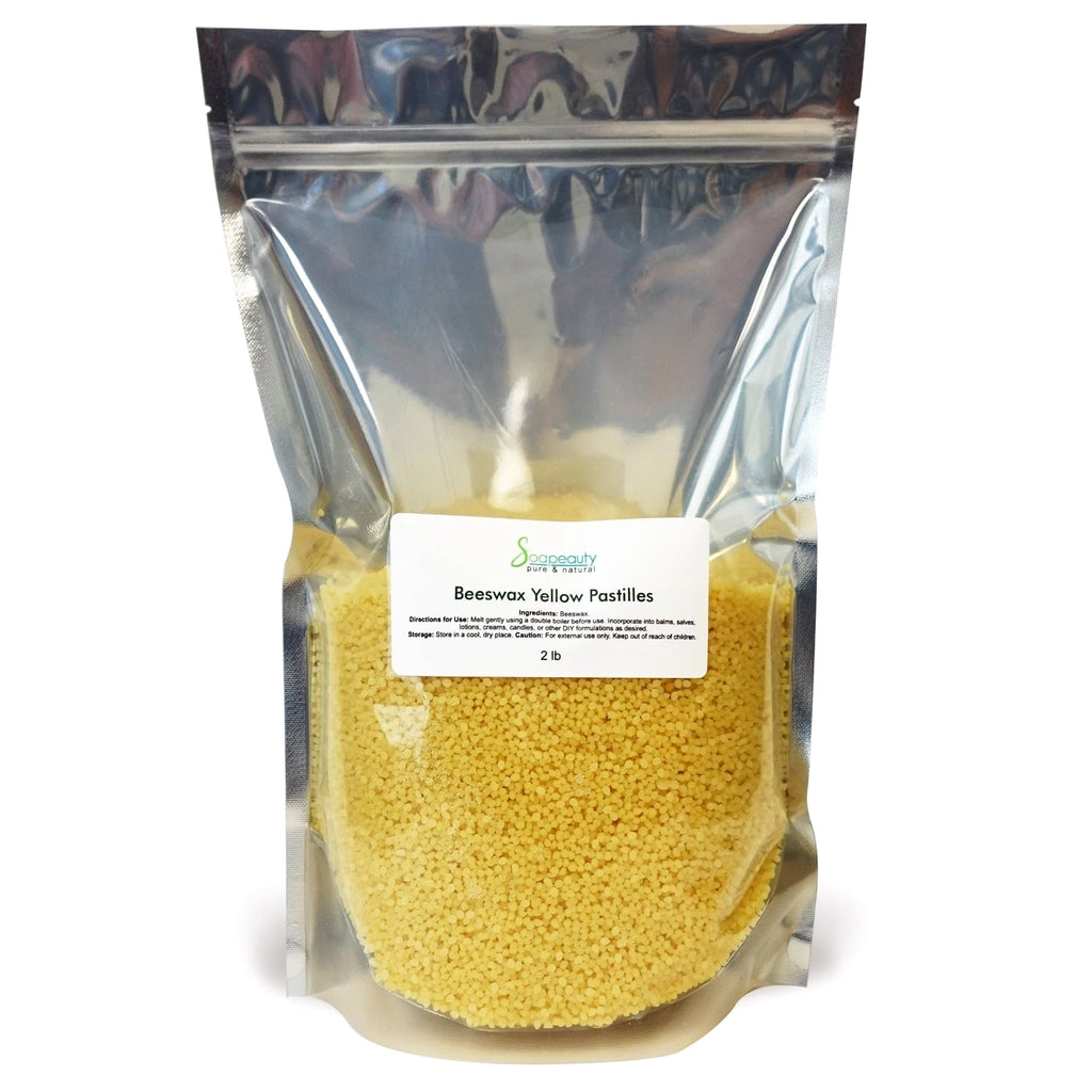 Yellow Beeswax Pastilles Beads - 100% Pure & Natural for Lip Care, Body, Candles