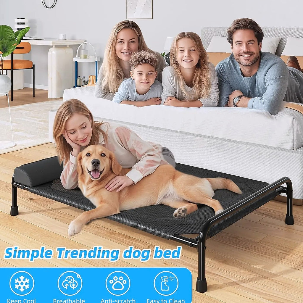 Elevated Dog Bed for Large Dogs, 44.5" Cooling Raised Pet Cot