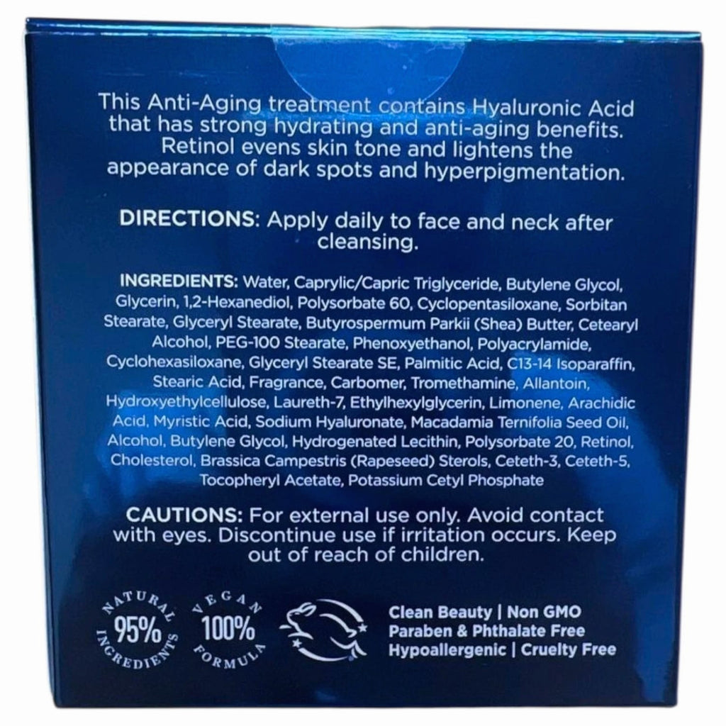 Retinol Hyaluronic Anti-Aging Day Cream Wrinkle Reducing Hydrating 50mL