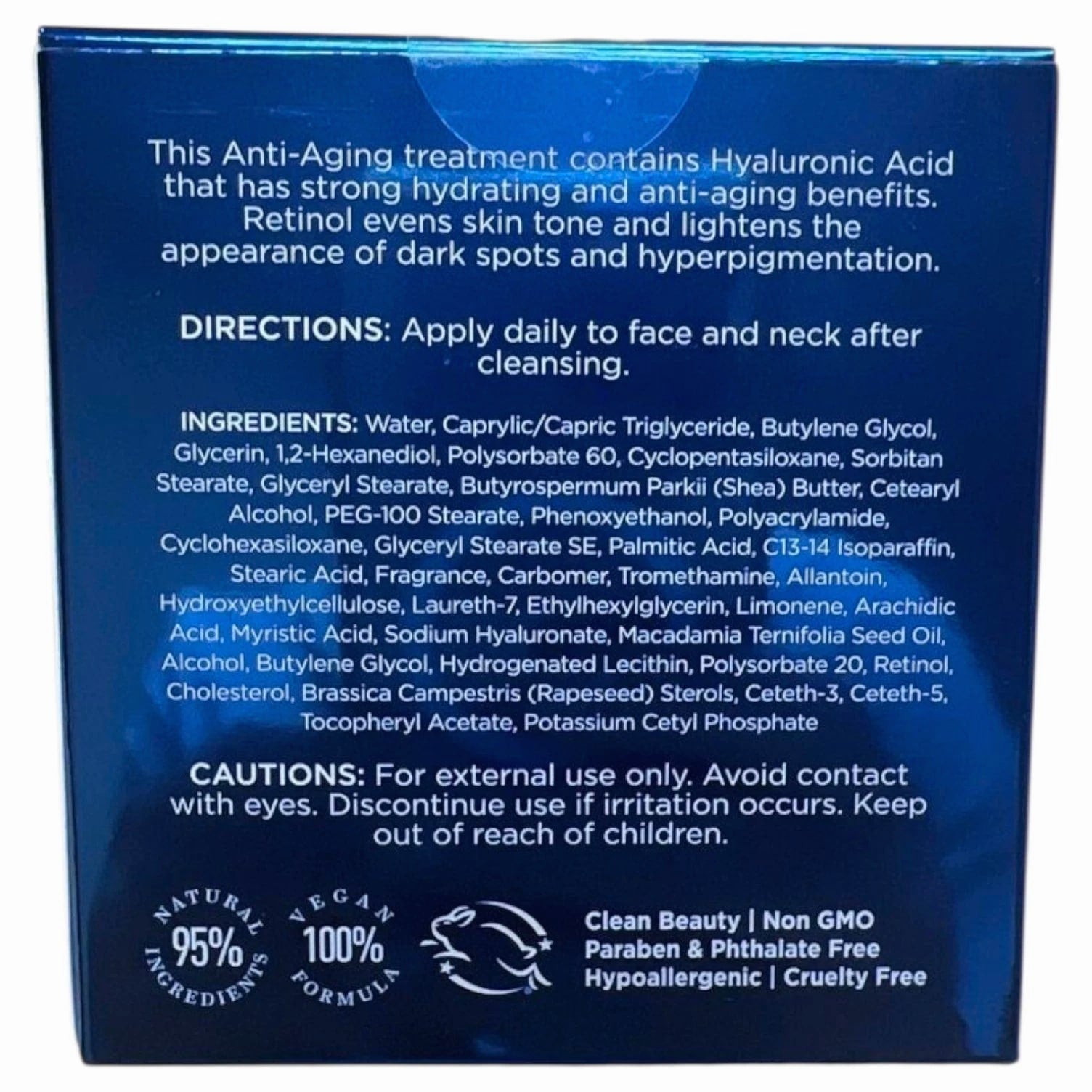 Retinol Hyaluronic Anti-Aging Day Cream Wrinkle Reducing Hydrating 50mL