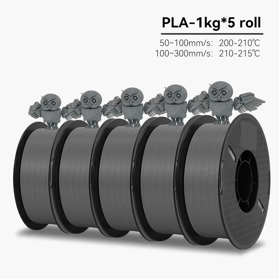 5Roll PLA 3D Printer Filament 1.75mm High Speed Printinng Material for Bambu Lab