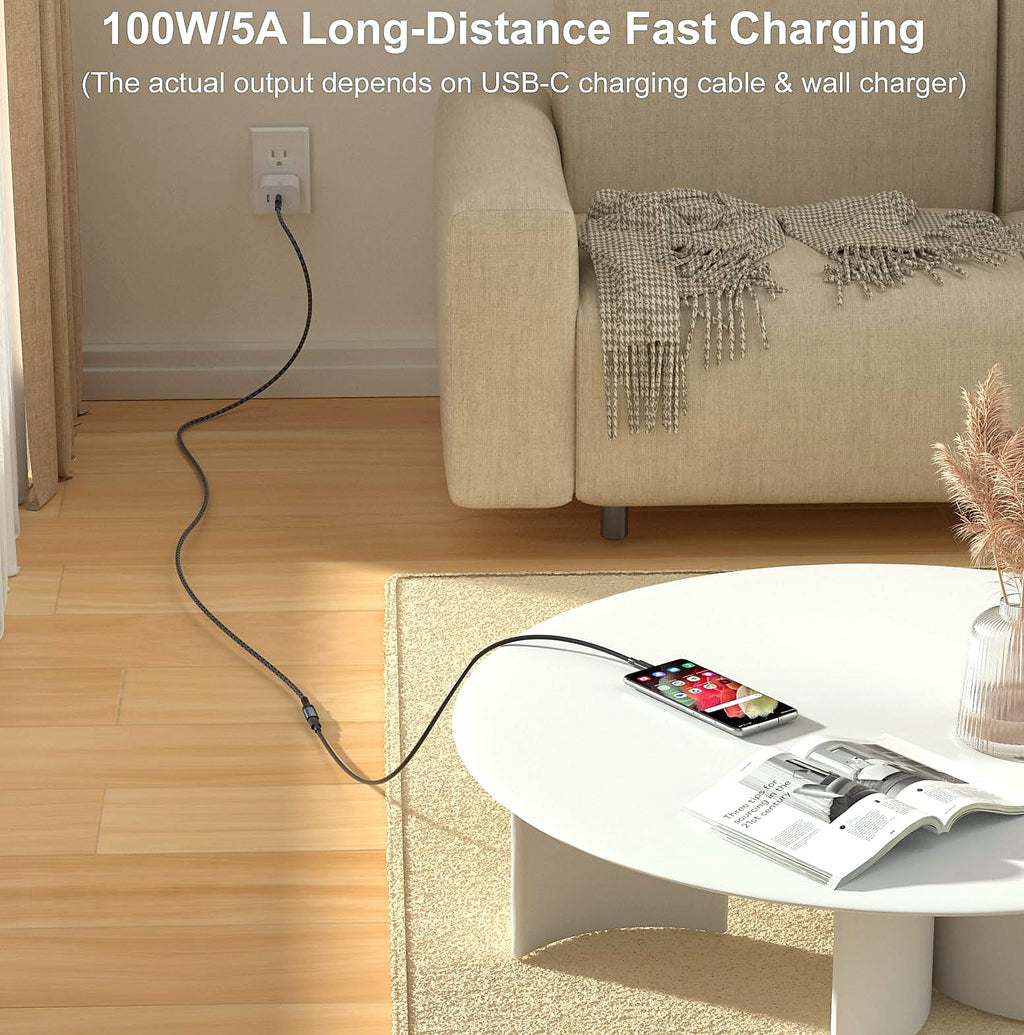 OKRAY USB-C Extension Cable 3.3ft, 100W Fast Charging