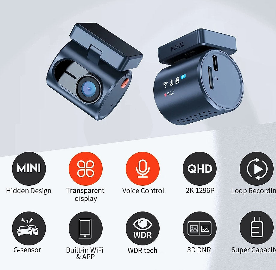KAWA MINI 3 Pro 2K Dash Cam with WiFi and Voice Control