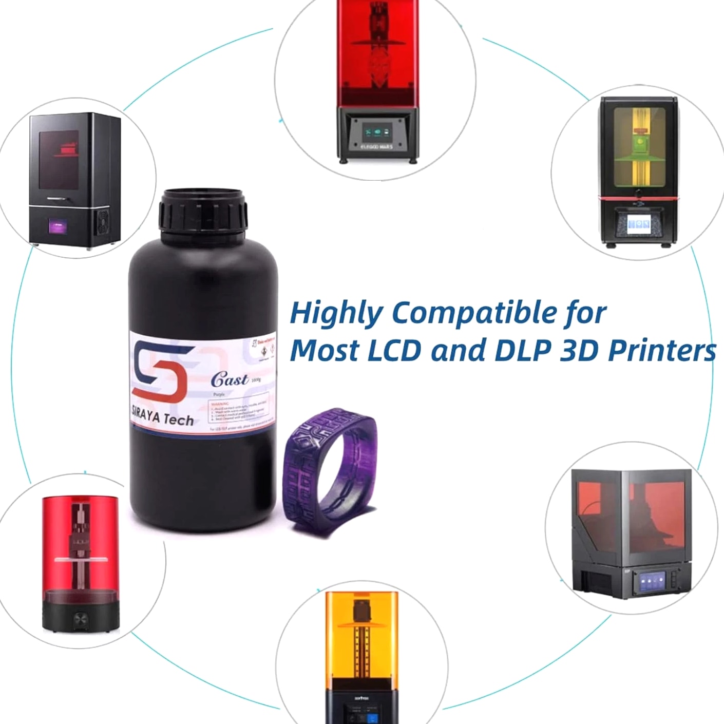 Cast 3D Printer Resin - Easy to Print Use and Burn High Resolution Castable 405Nm