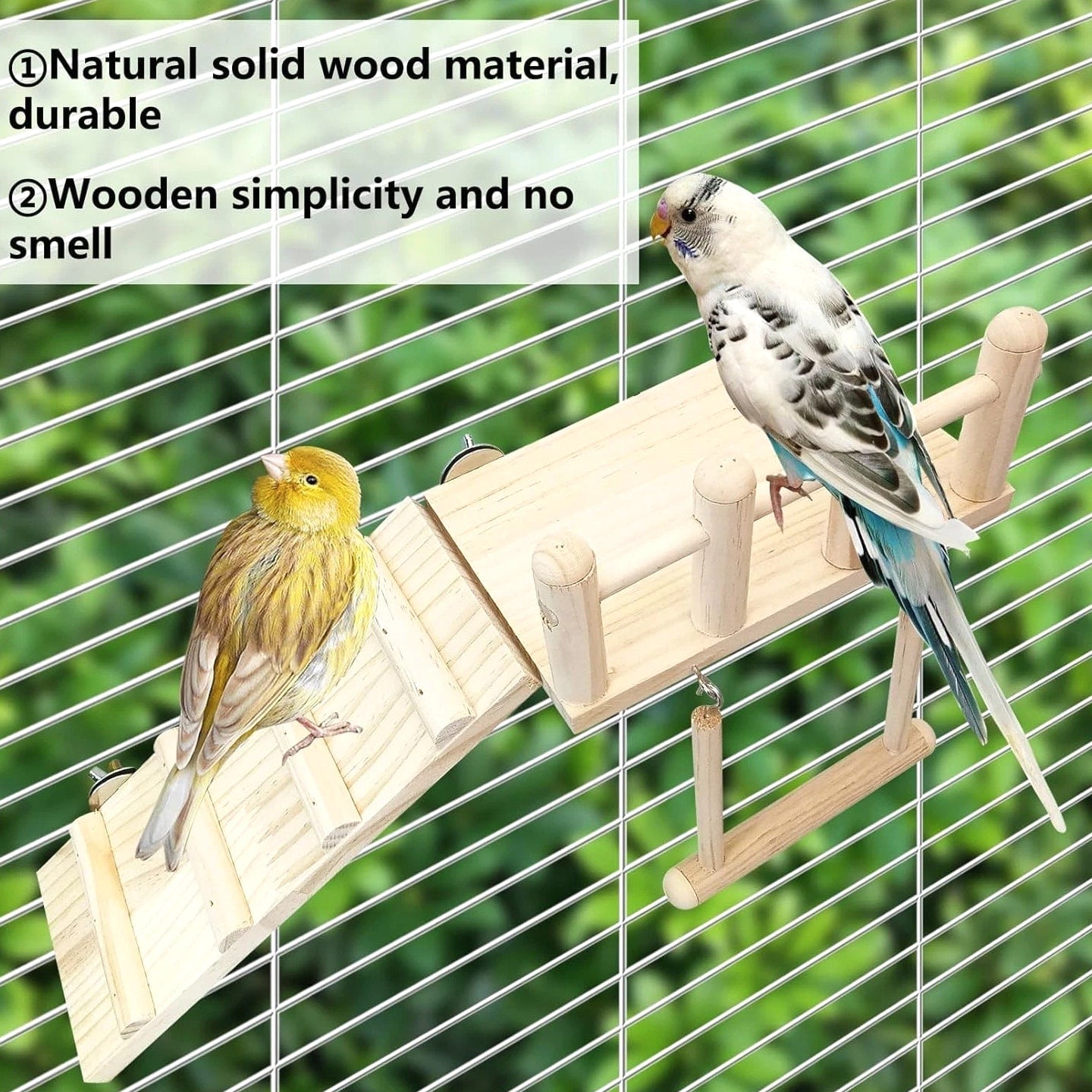 13PCS Hanging Bird Toys Set with Perches and Chew Toys - Perfect for Parakeets