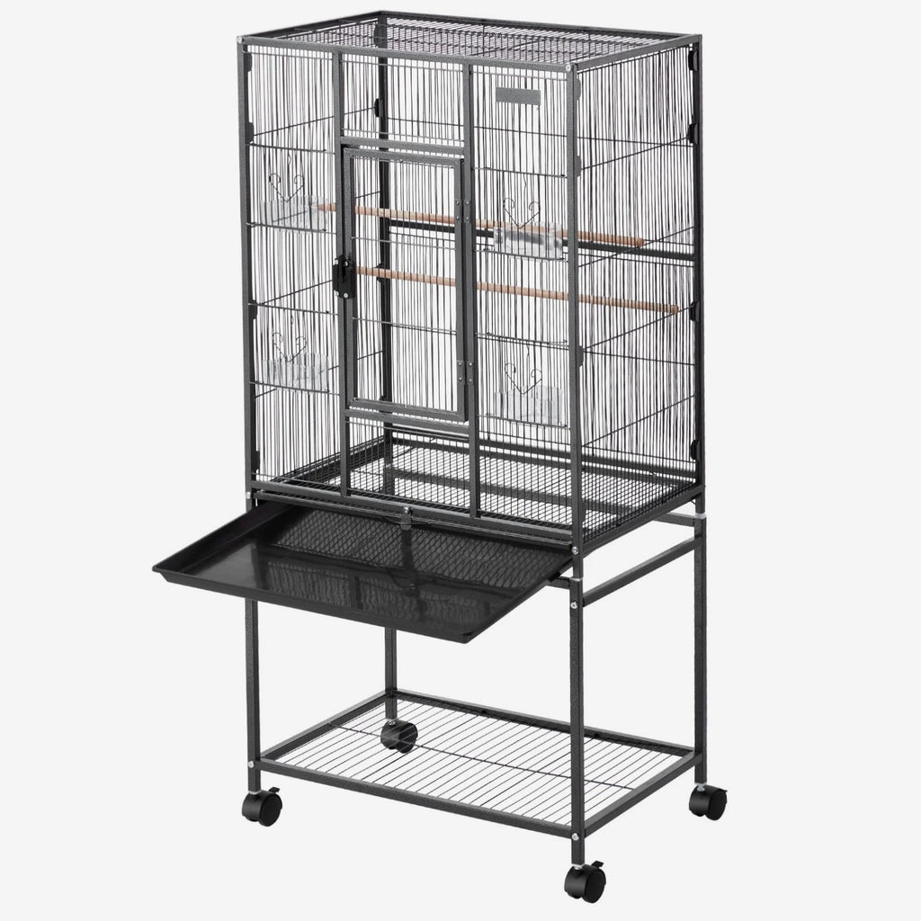 Uimoso Bird Cage with Flat Top, 24.6 x 16.7 x 53.9 inch, Durable Wrought Iron
