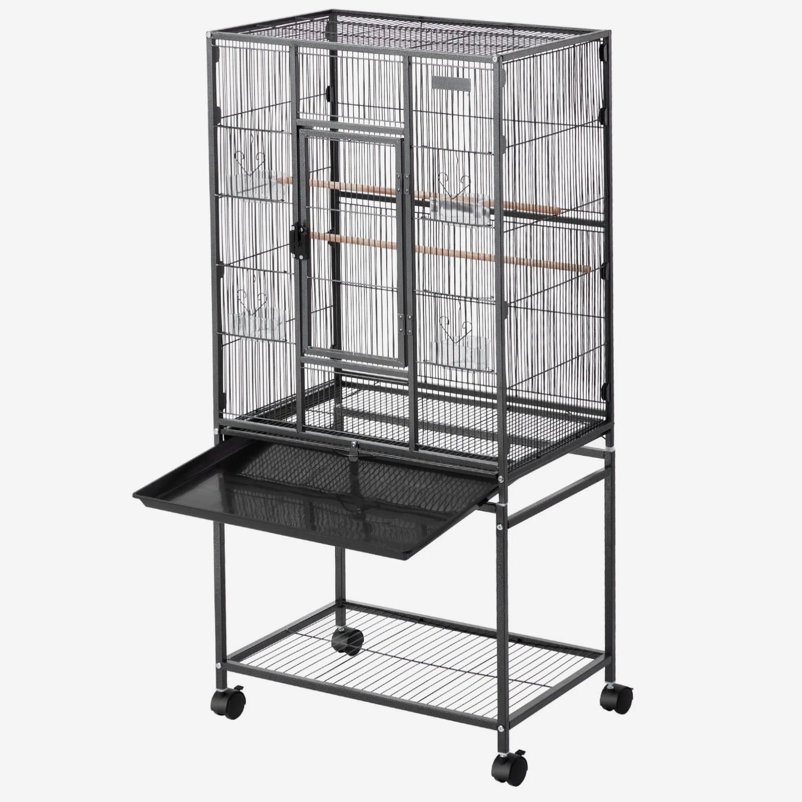 Uimoso Bird Cage with Flat Top, 24.6 x 16.7 x 53.9 inch, Durable Wrought Iron