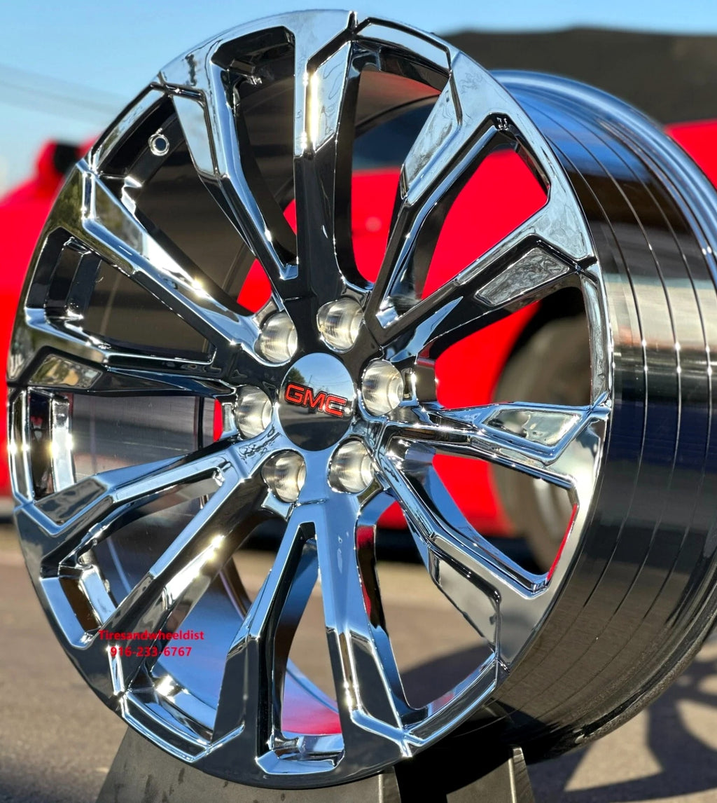 26'' inch Chrome Wheels Tires fit Yukon Silverado Tahoe FR203 Escalade Sierra XL