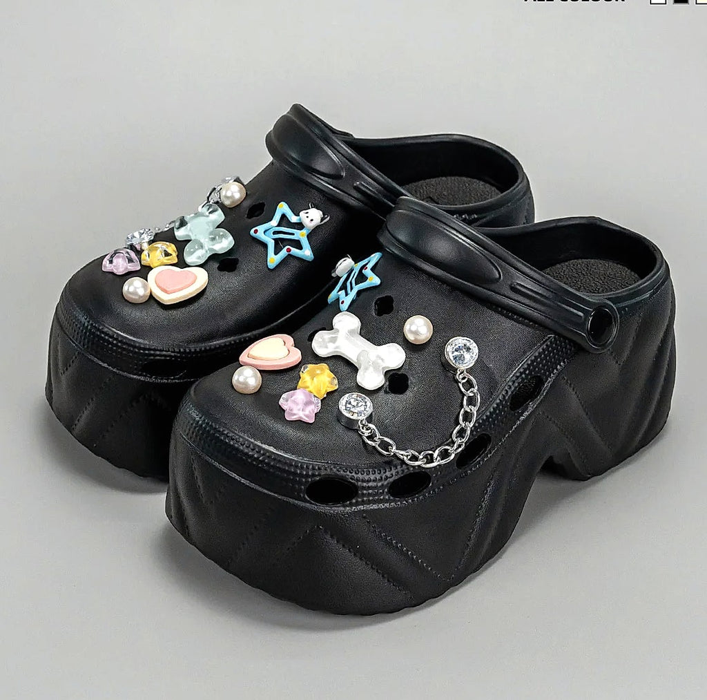 HININSEN Women's Platform Clogs 9CM High EVA Garden Sandals
