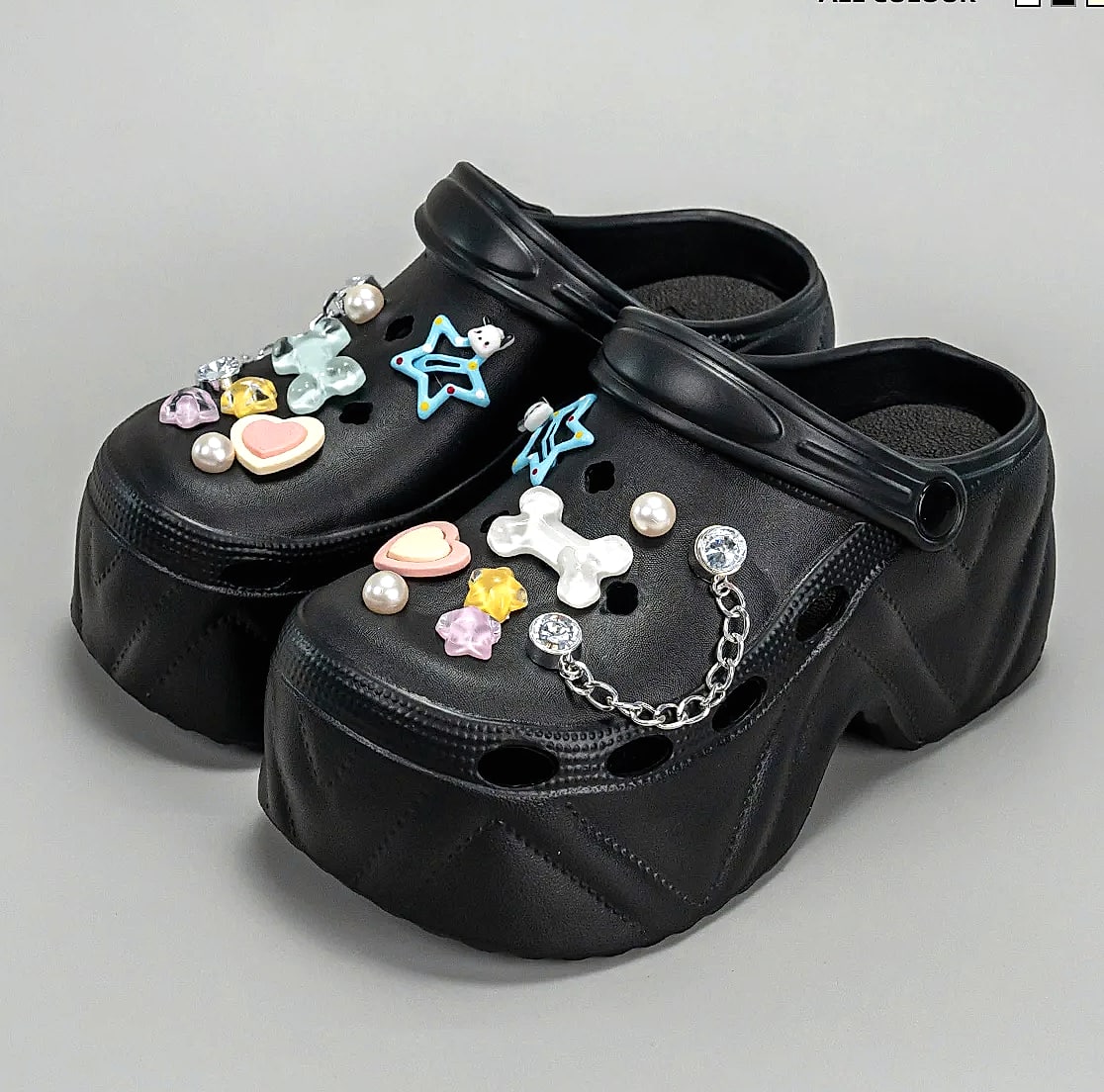 HININSEN Women's Platform Clogs 9CM High EVA Garden Sandals