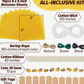 HASSLICKIT Natural Beeswax Candle Making Kit for Beginners - 12 Beeswax Sheets