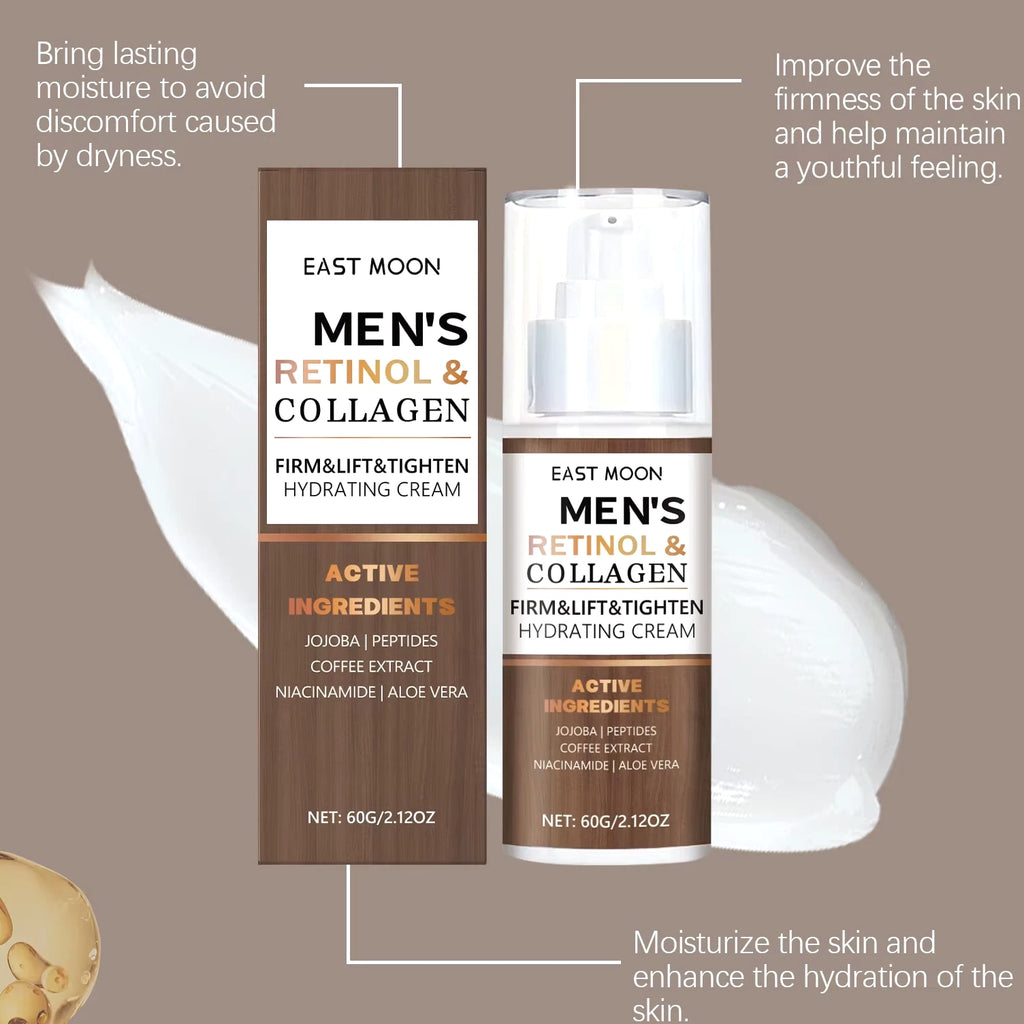 Men's Retinol Collagen Moisturizer - Anti-Aging Face Cream to Reduce Fine Lines