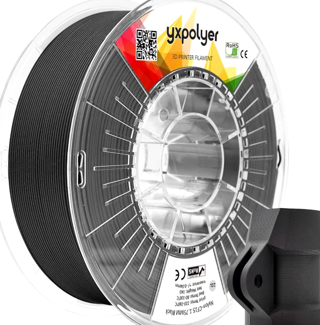 Carbon Fiber Nylon Filament PA6-CF 3D Printer Filament 1.75Mm 1Kg - PC Spool