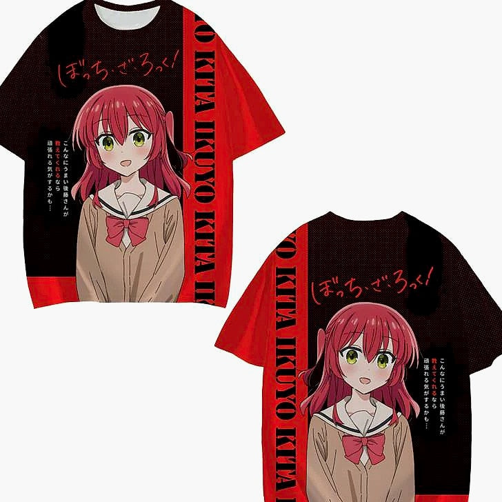 Bocchi The Rock 3D Print T-Shirt Short Sleeve