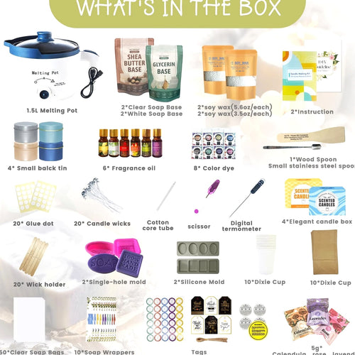 2-in-1 Candle & Soap Making Kit for Beginners - Complete All-in-One DIY Craft Kit