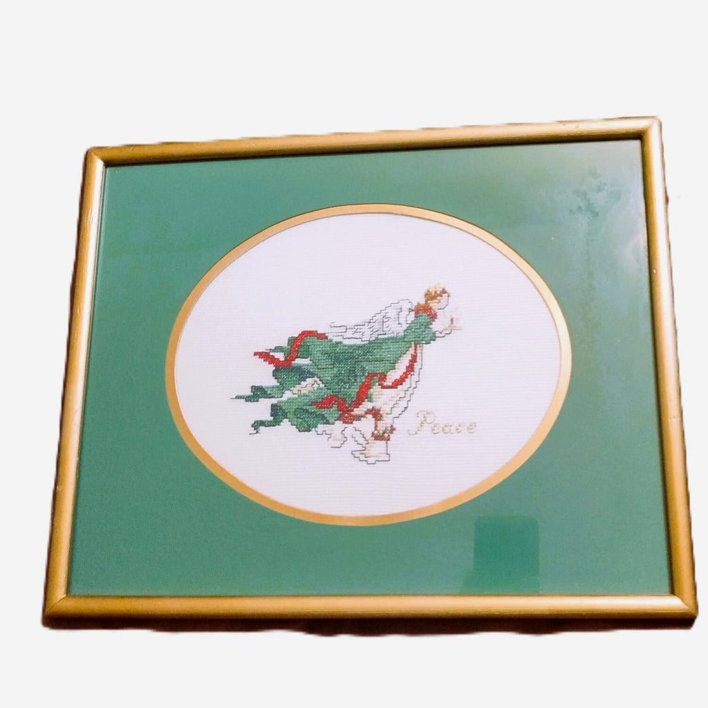 Angel of Light Peace Completed Cross Stitch Hand Made Framed Christmas L&L