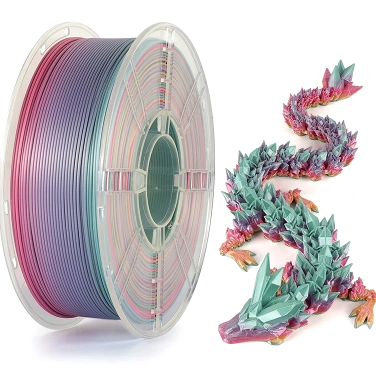 Rainbow Silk PLA Filament 1.75mm 1KG Gradient 3D Printer Materials Color Change