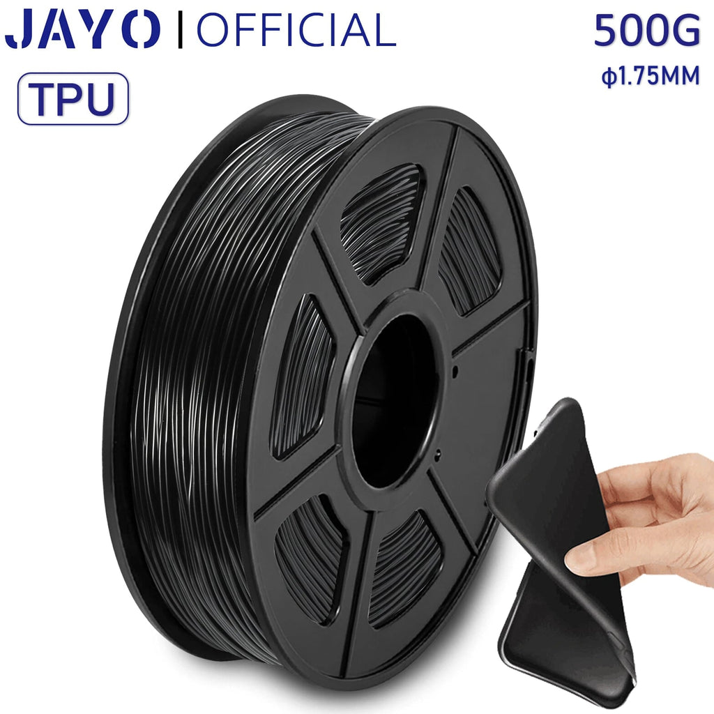 JAYO 500G Black TPU 95A 1.75mm Flexible 3D Printer Filament FDM Good Elasticity