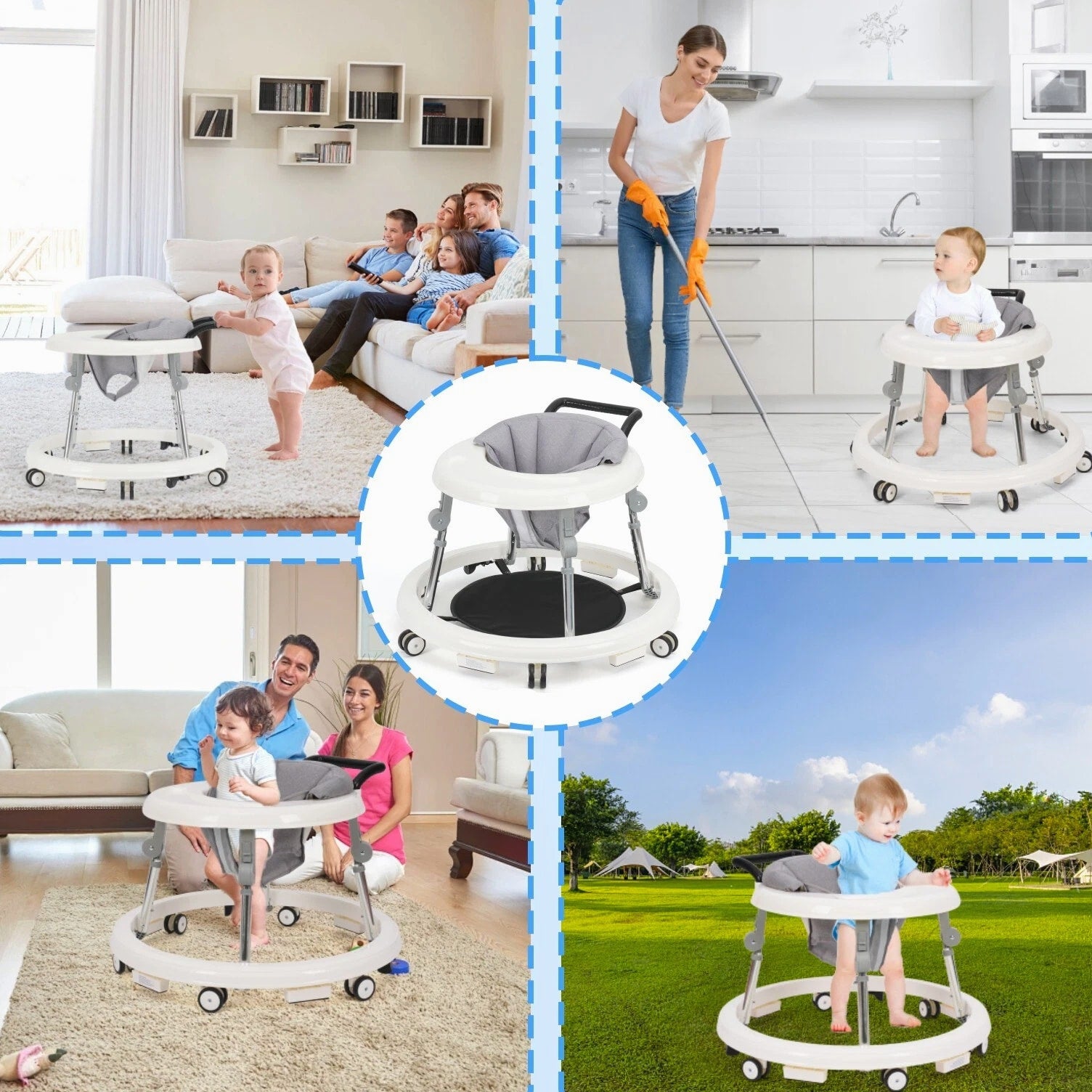 Baby Walker Bouncer Combo | 9-Level Height Adjustment