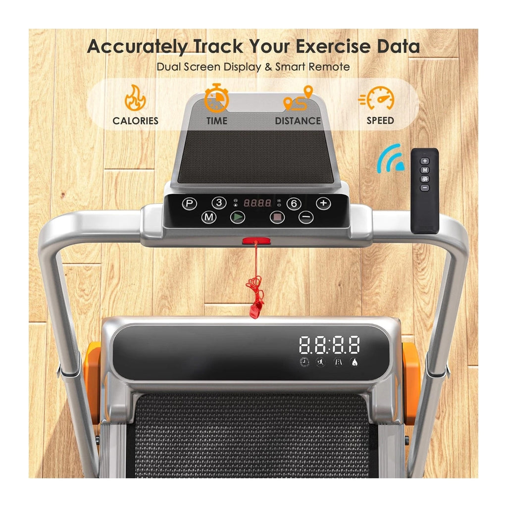 Walking Pad with Incline - Portable Treadmill with Handle Bar for Home Office U...