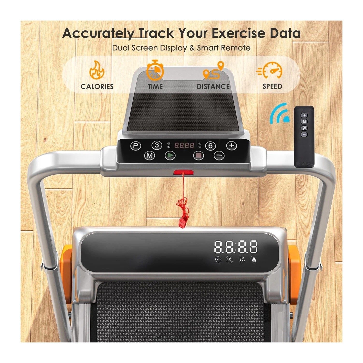 Walking Pad with Incline - Portable Treadmill with Handle Bar for Home Office U...