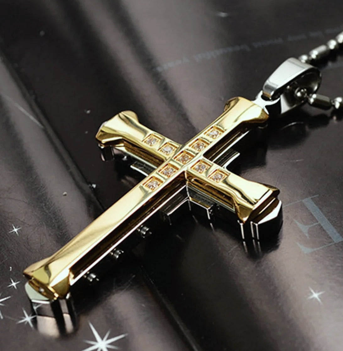 ATMDOG Stainless Steel Cross Necklace Religious Pendant